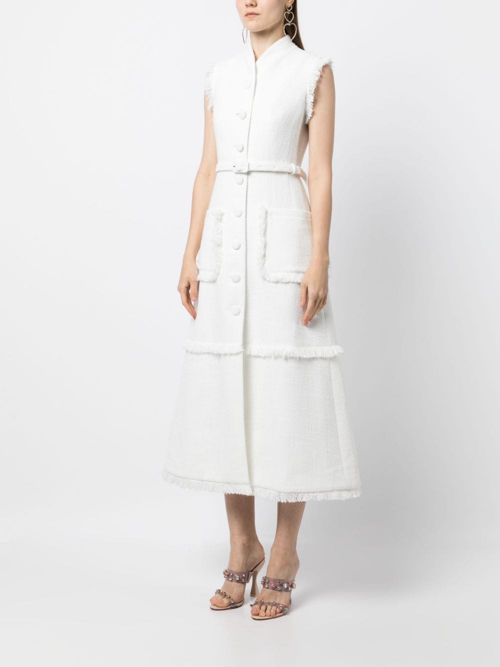 Huishan Zhang Felicity frayed-detail Dress - Farfetch