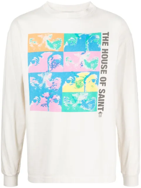 SAINT MXXXXXX graphic-print long-sleeve T-shirt