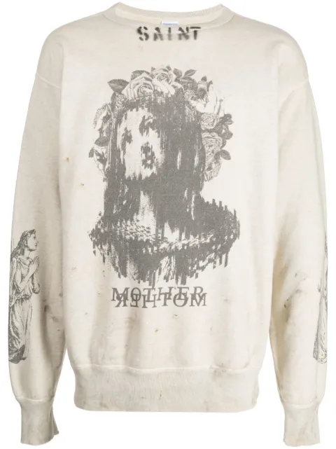 SAINT MXXXXXX graphic-print cotton sweatshirt