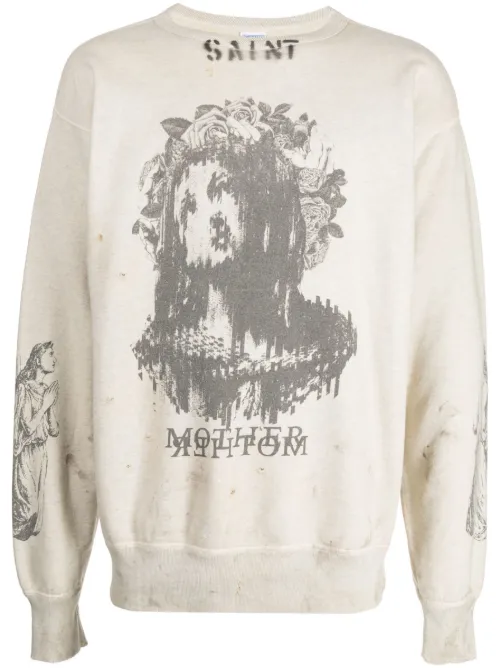 Sweat en coton à imprimé graphique - SAINT MXXXXXX - Modalova