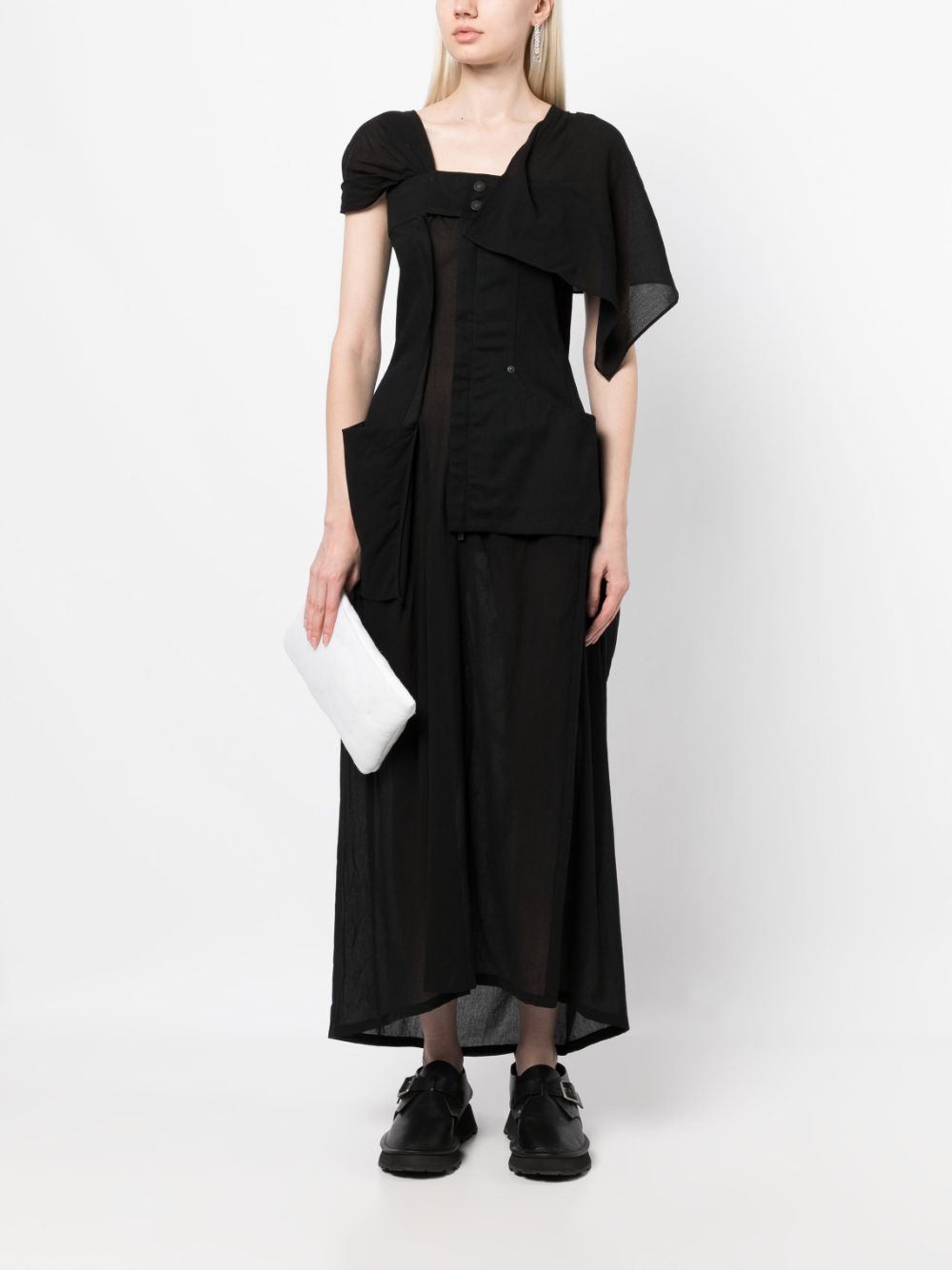 Yohji Yamamoto Top met korte mouwen - Zwart