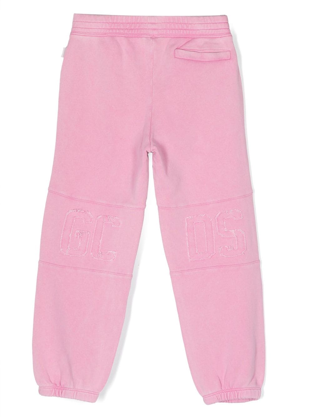 Shop Gcds Debossed-logo Cotton Trousers In Pink
