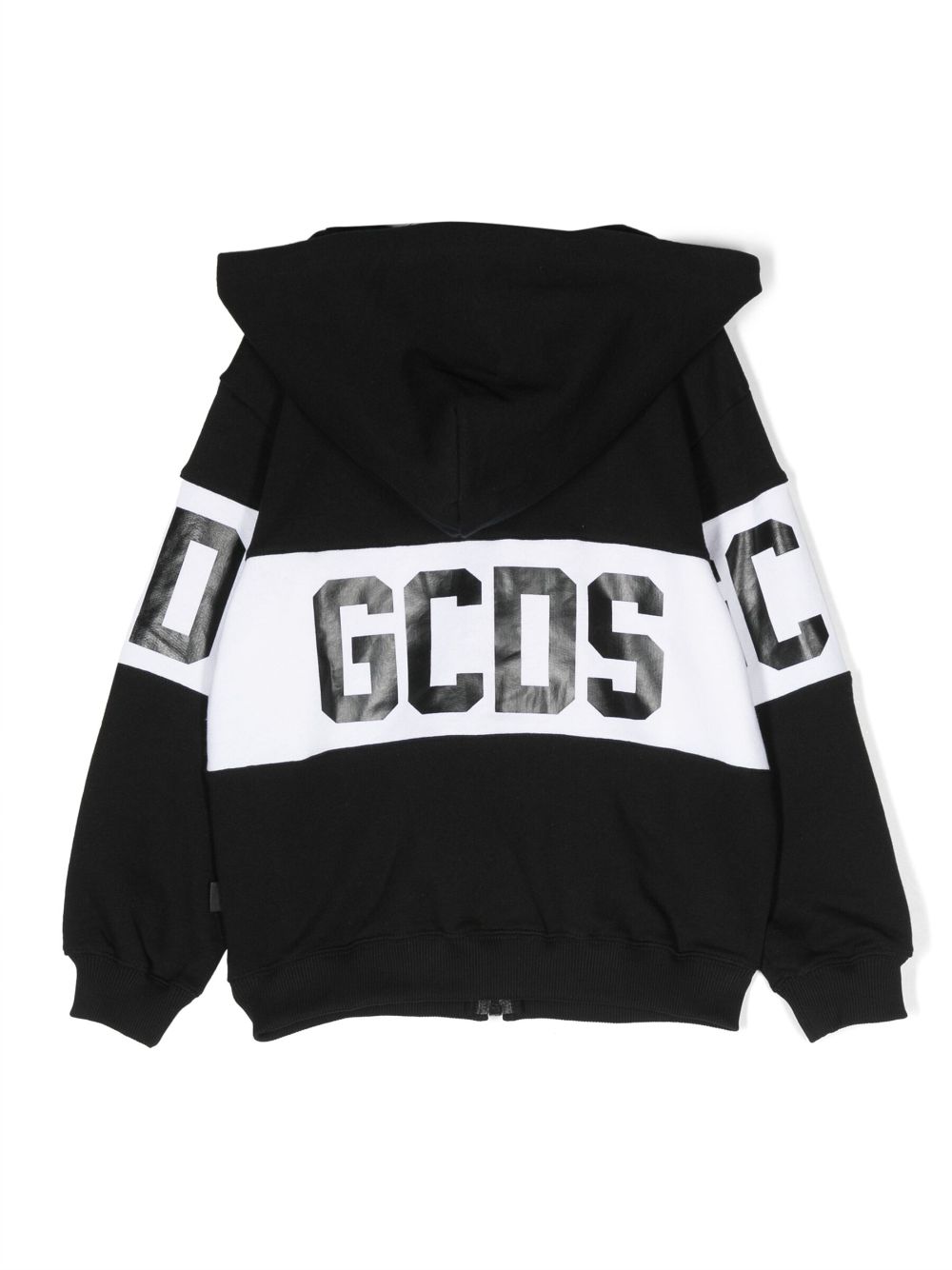 Shop Gcds Logo-print Zipped Hoodie In Black