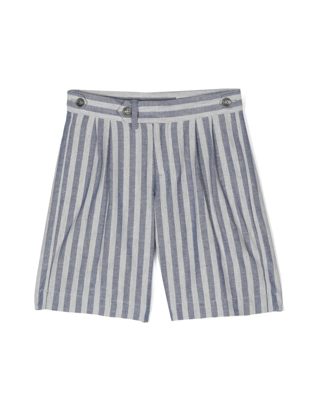 Brunello Cucinelli Kids' Striped Cotton Shorts In Multicoloured