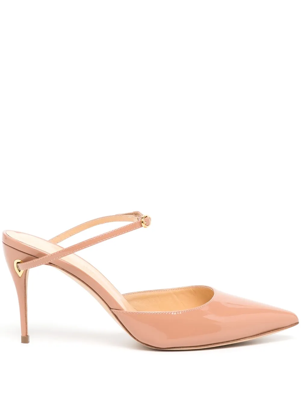 Jennifer Chamandi Giuseppe 85mm Patent-leather Pumps In Neutrals