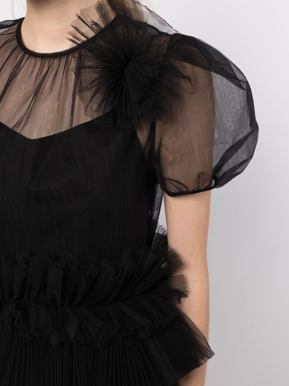 Shop Huishan Zhang Telsha Tulle-detail Dress In Black