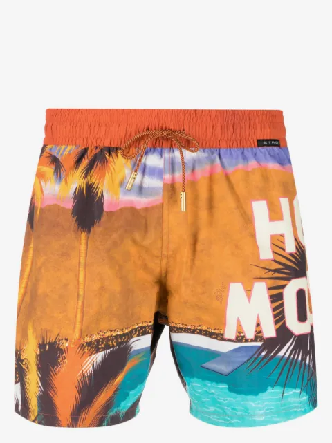 ETRO landscape-print swim shorts