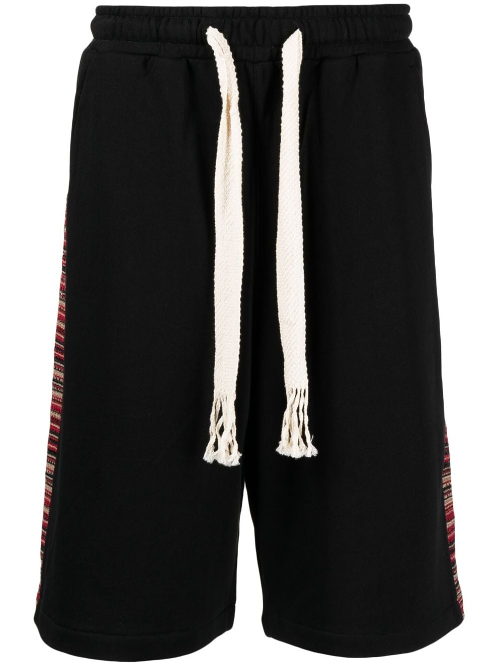 Five Cm Drawstring Cotton Bermuda Shorts In Black