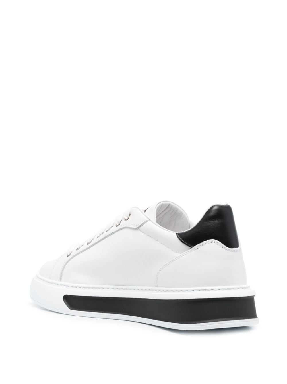 Shop Roberto Cavalli Logo-print Leather Sneakers In White