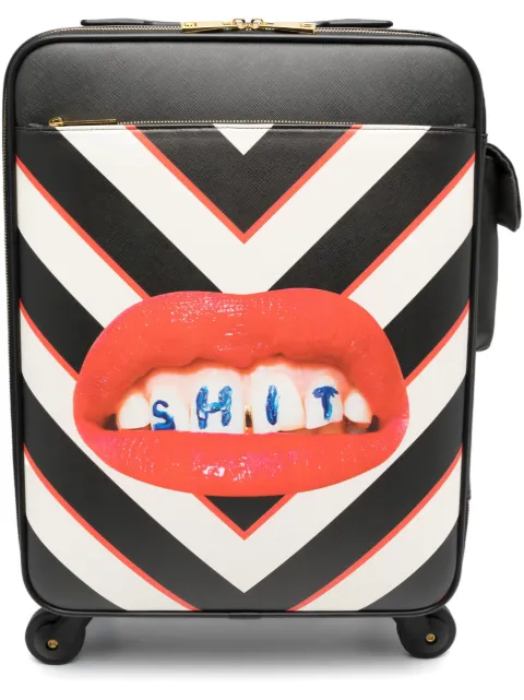 Seletti lips-print suitcase