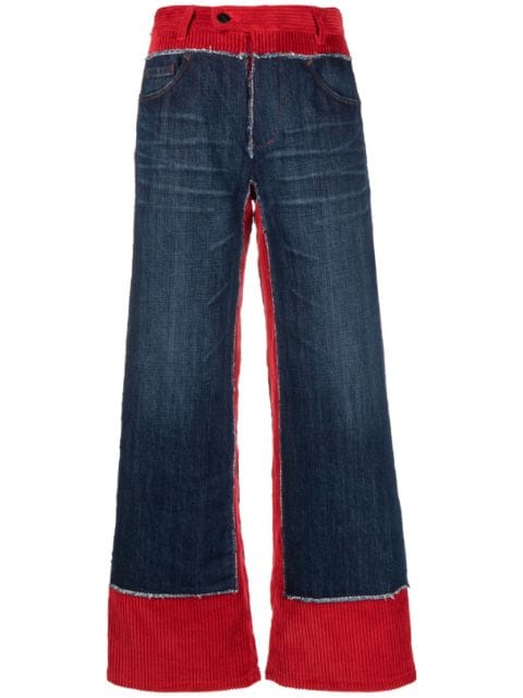 Jean Paul Gaultier Pre-Owned 1990s Cordhose mit Jeanseinsätzen