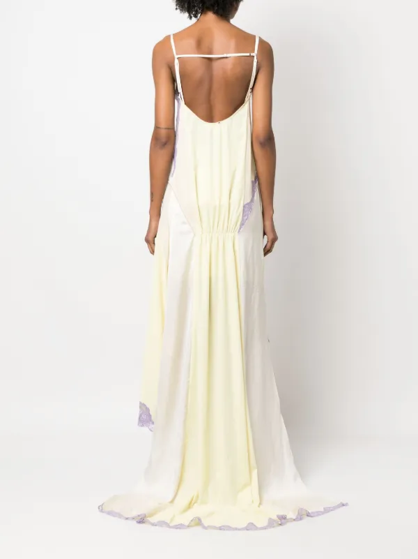 Sportmax lace-detail Draped Dress | Yellow | FARFETCH JO