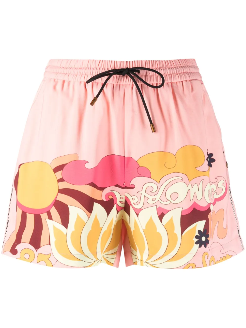Scotch & Soda graphic-print drawstring shorts - Pink
