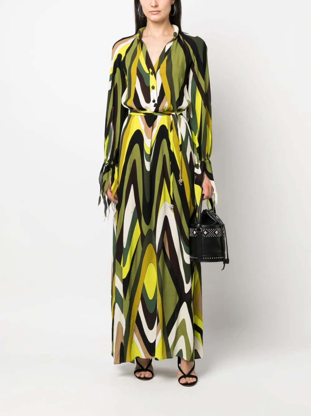 PUCCI Maxi-jurk met print - Groen
