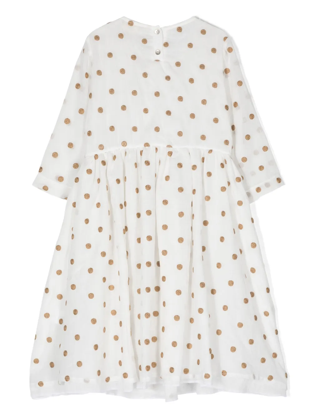 Caffe' D'orzo embroidered polka dot-print dress - Wit