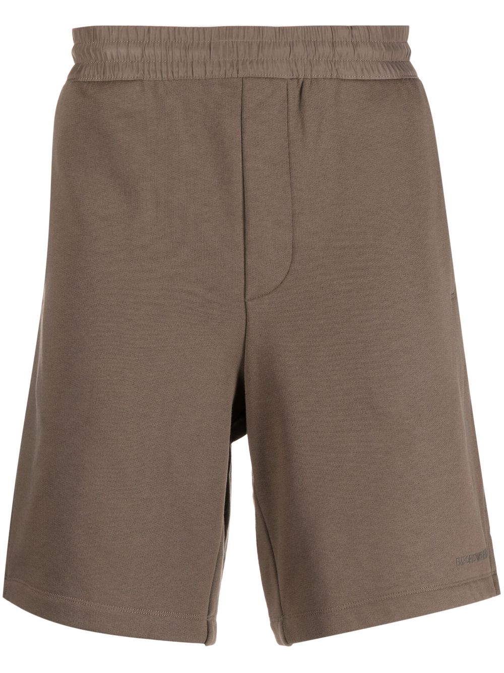 Emporio Armani Cotton Jersey Bermuda Shorts In 0440 Fango