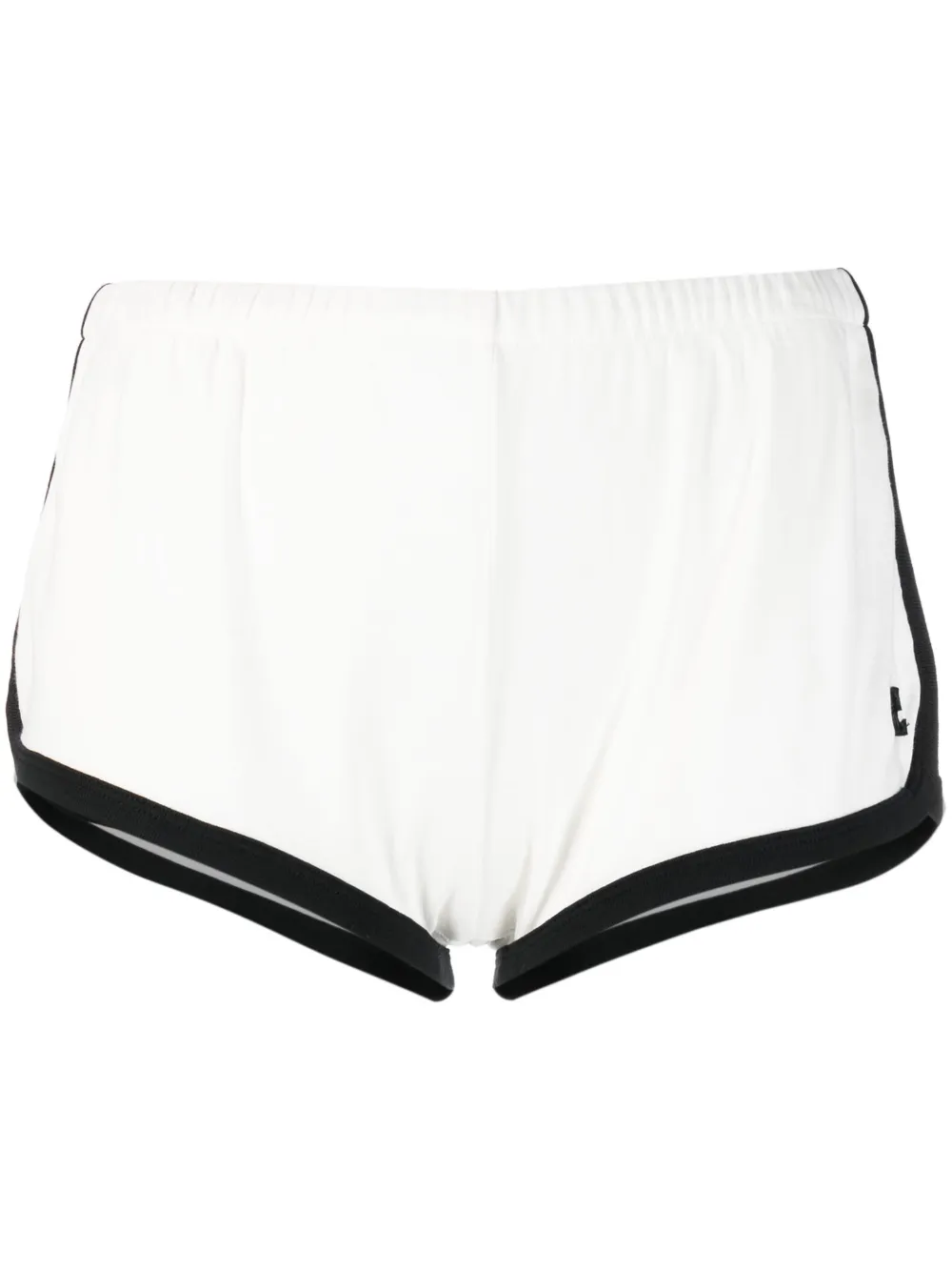 COURRÈGES CONTRASTING-TRIM LOGO SHORTS