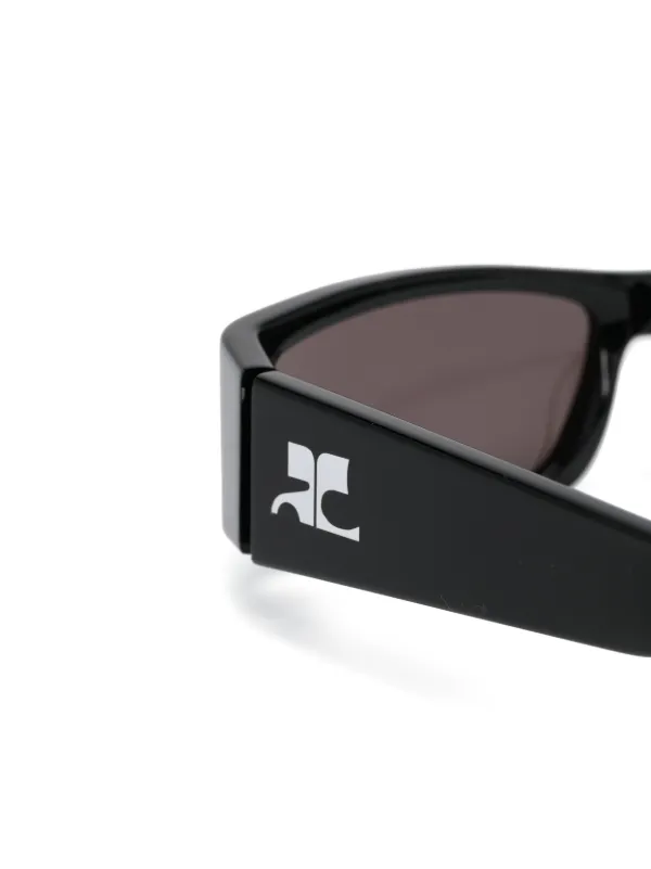 Courreges logo print Arm Sunglasses Black FARFETCH HK