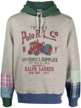 Polo ralph lauren patchwork hoodie discount