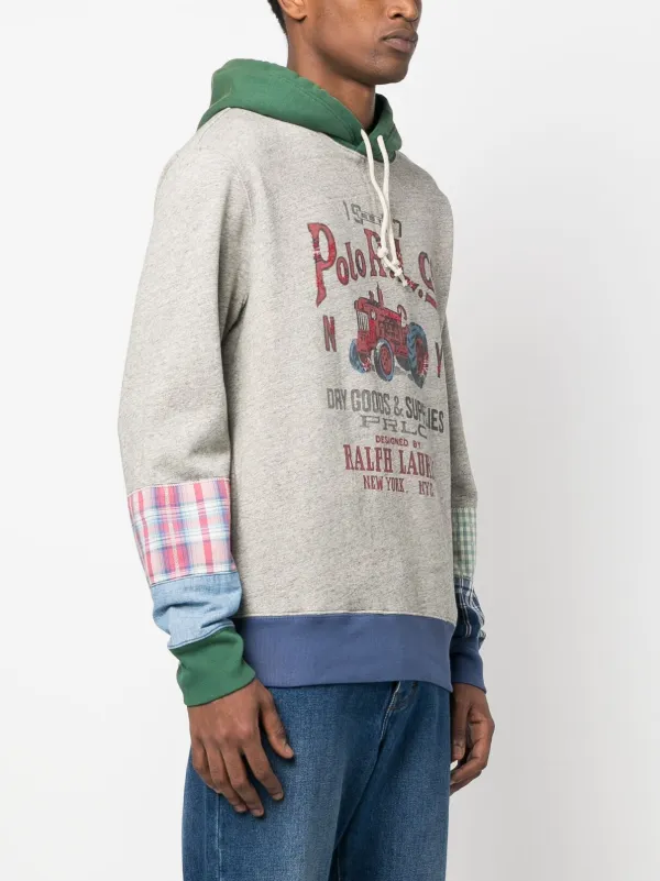 Polo ralph lauren patchwork fleece hoodie on sale