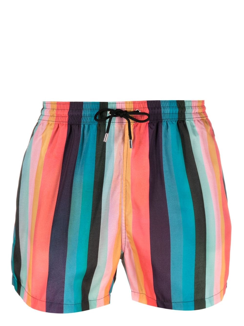 Shop Paul Smith Artist Stripe-print Drawstring Swim Shorts In Green