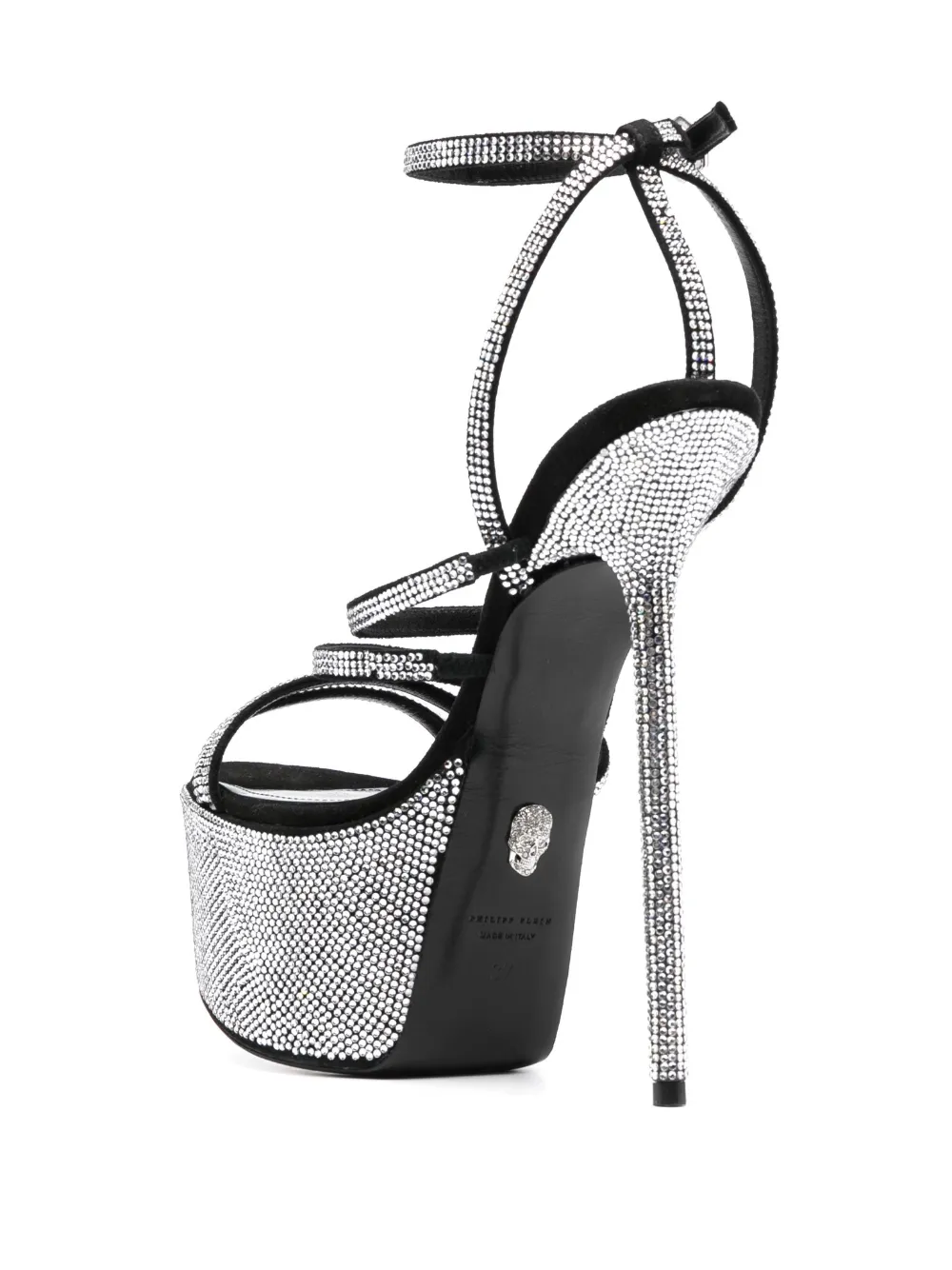 Philipp Plein 180mm embellished platform sandals Silver