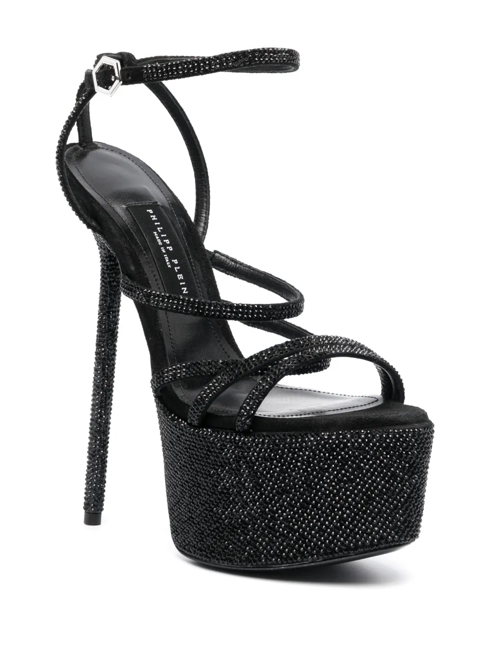 Philipp Plein 170mm embellished platform sandals Black