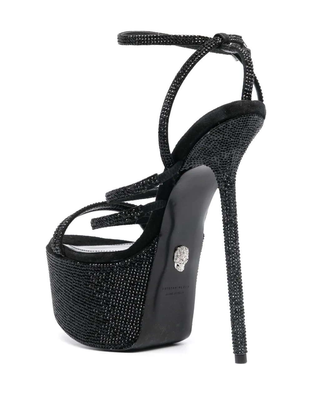 Philipp Plein 170mm embellished platform sandals Black