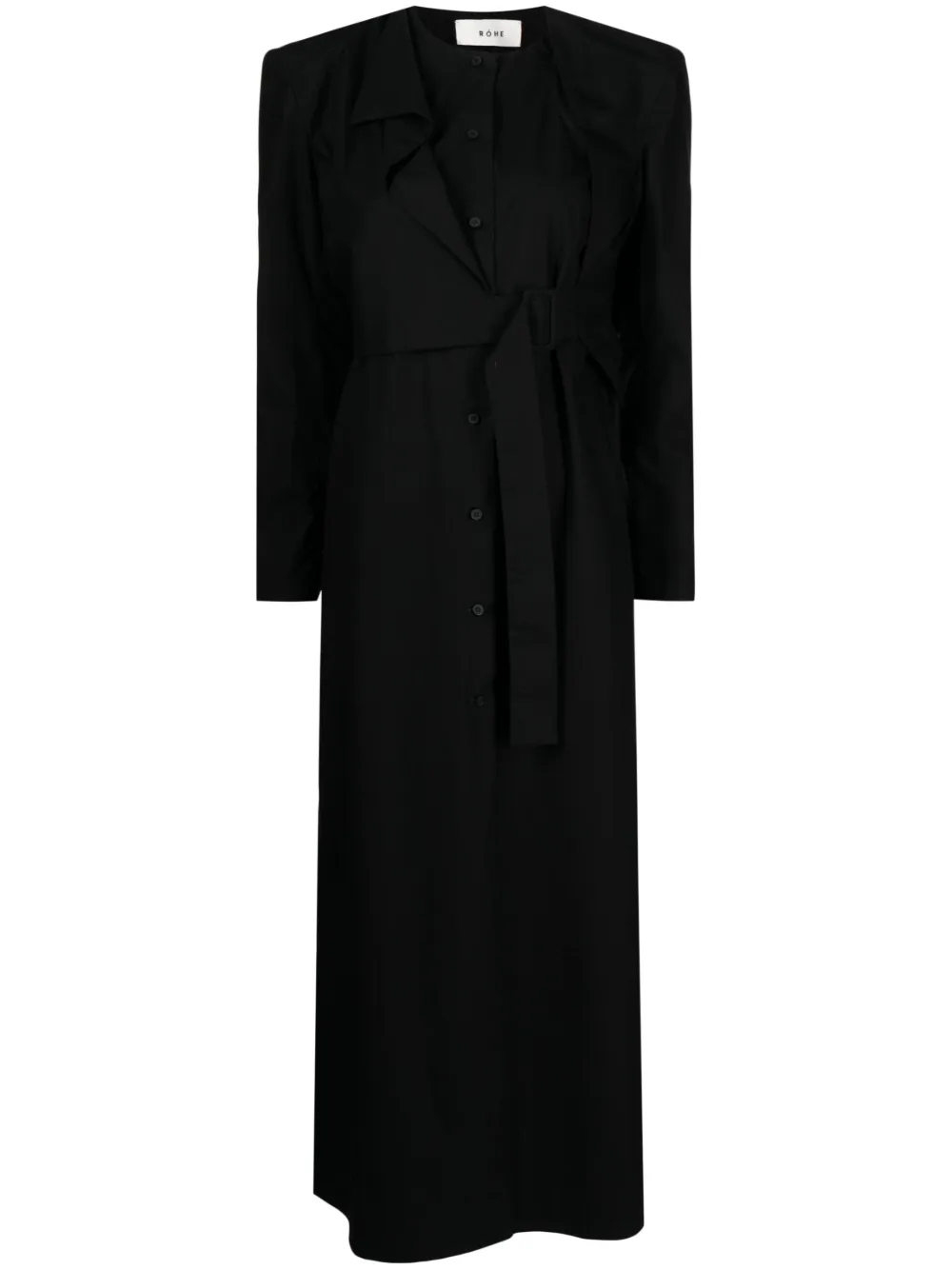 Rohe Sleeveless Maxi Dress With Detachable Jacket In Noir