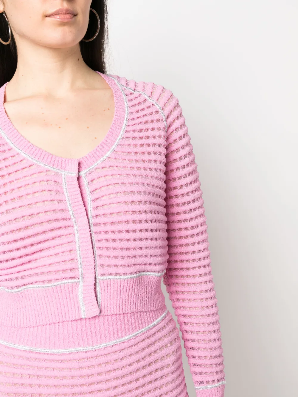 Genny Knitted Short Jacket In Rosa