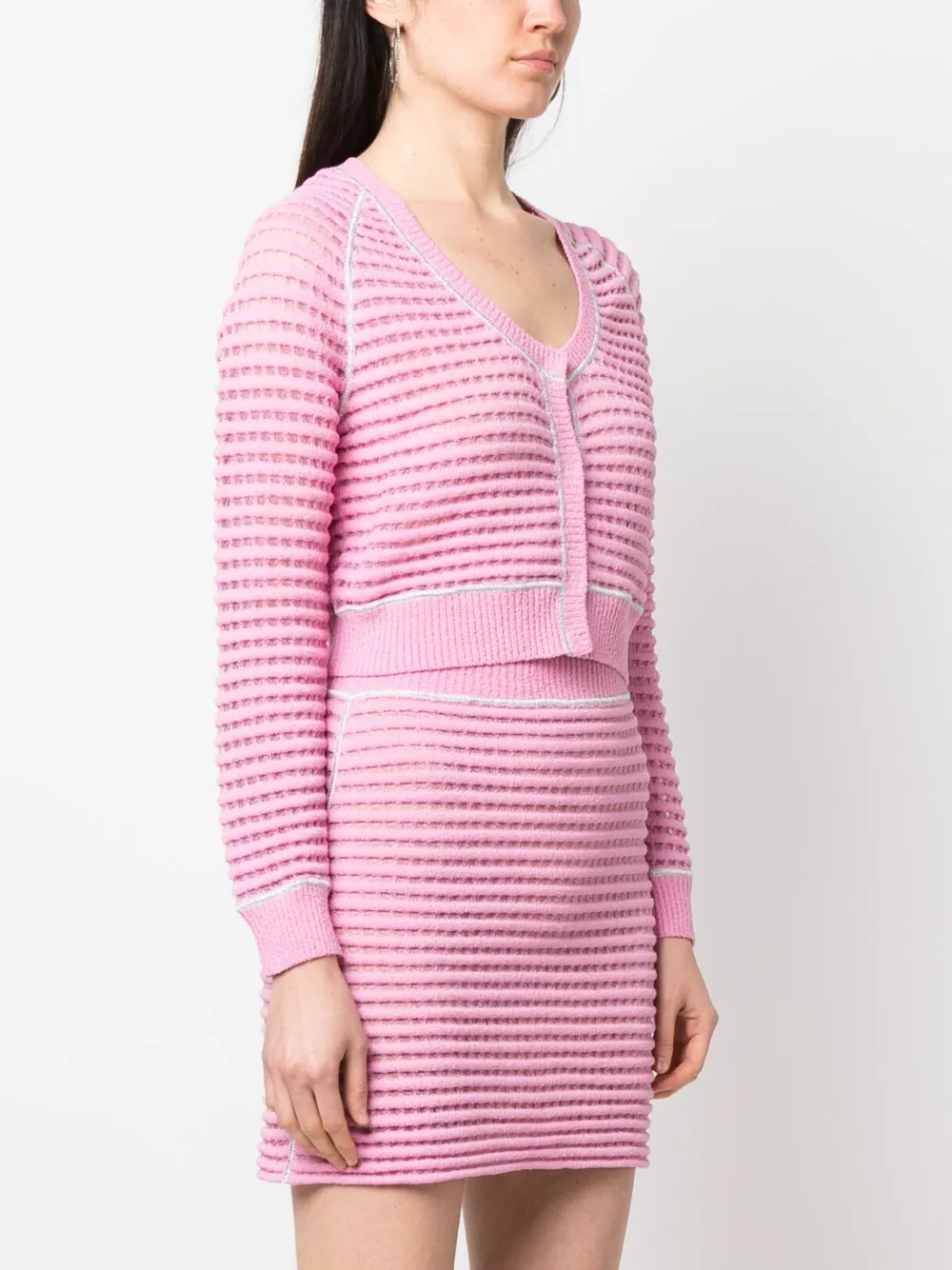 Genny Knitted Short Jacket In Rosa