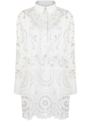 VALENTINO GARAVANI Cape-effect cotton-poplin mini shirt dress