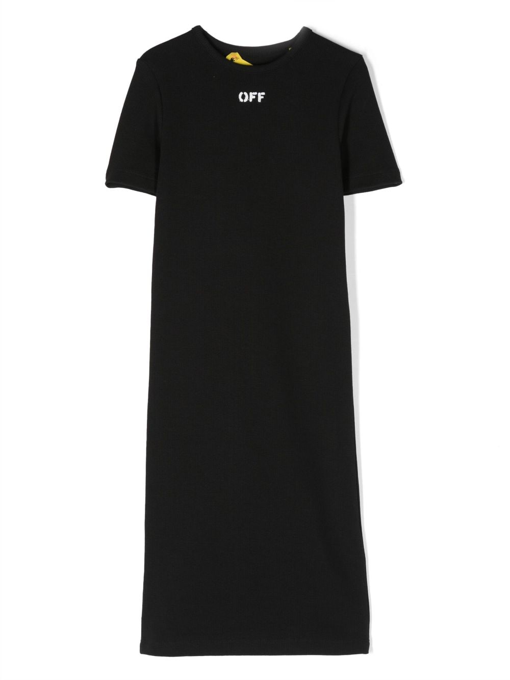 Off-white Kids' Logo-print Cotton Dress In Black