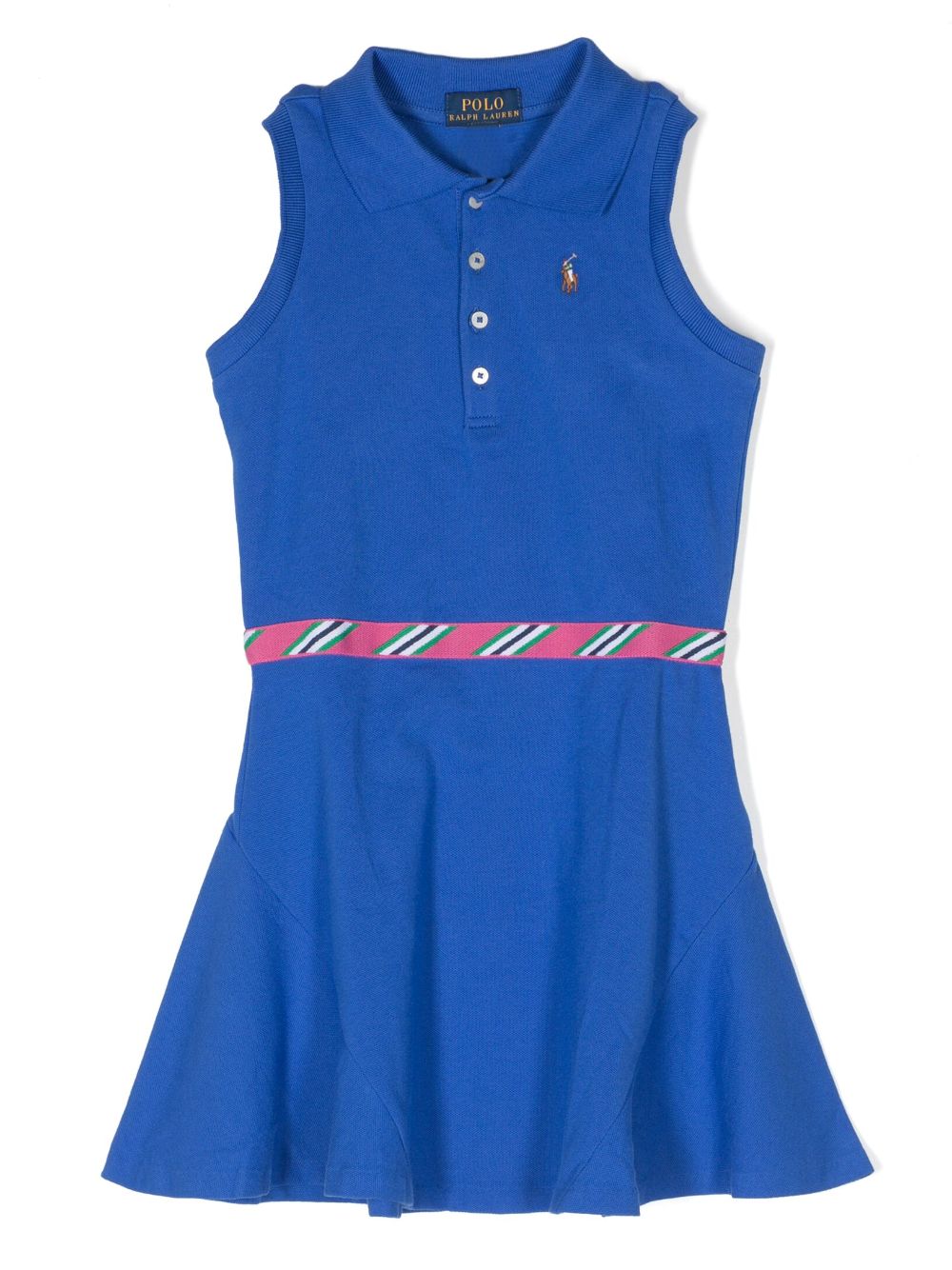 POLO RALPH LAUREN KIDS Polo Pony-embroidered polo dress - Blue