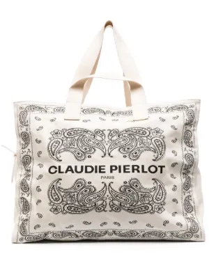 Claudie Pierlot logo print Bandana Tote Bag Farfetch