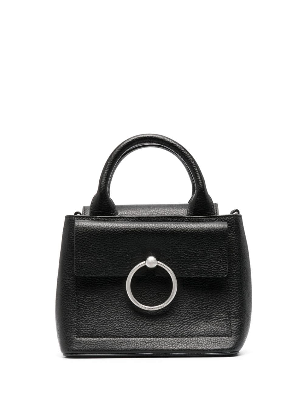 Shop Claudie Pierlot Mini Anouck Grained Leather Handbag In Schwarz