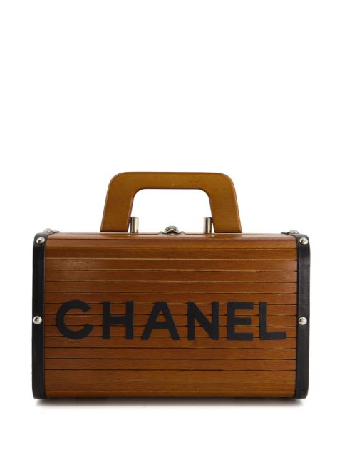 HOT SALE CHANEL 1994-1996 wooden logo trunk handbag Women