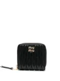 Miu Miu matelassé zip-around leather purse - Black