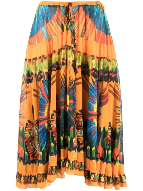Jean Paul Gaultier Pre-Owned 2000s feathers print flared skirt