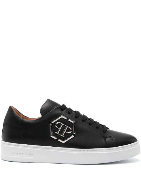 Philipp Plein logo-plaque leather sneakers Men