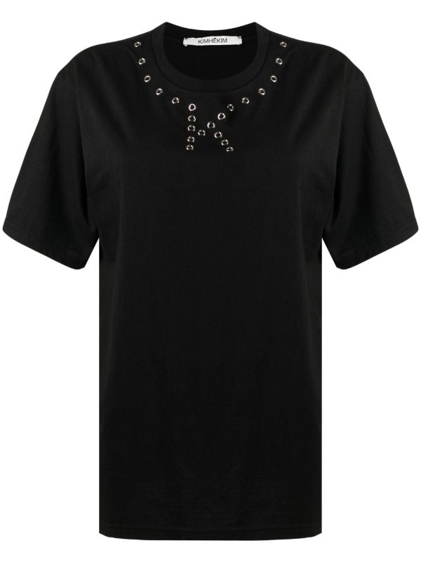 Kimhekim perforated-logo Detail T-shirt - Farfetch