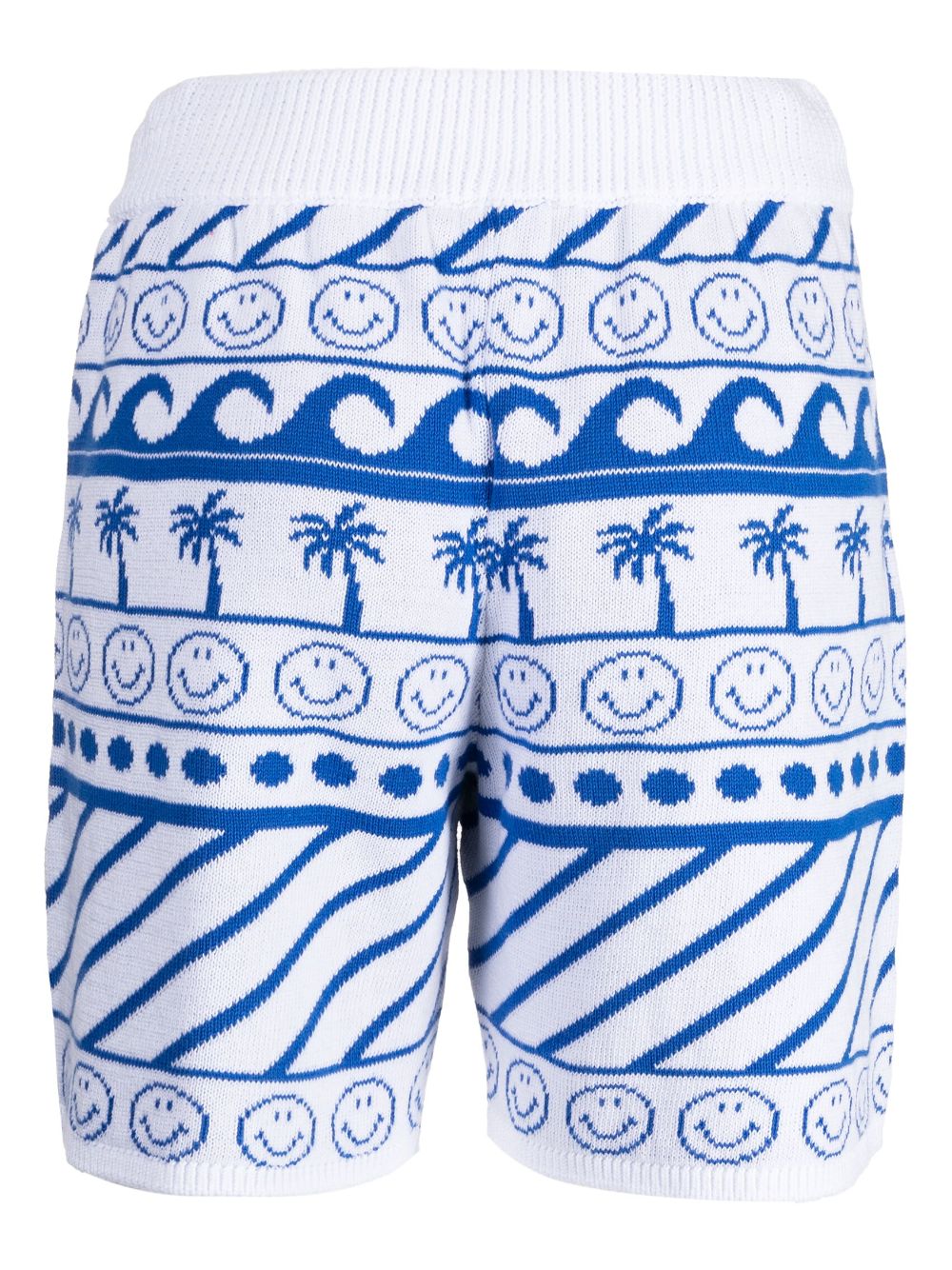 Shop Joshua Sanders Wave-print Drawstring Shorts In White