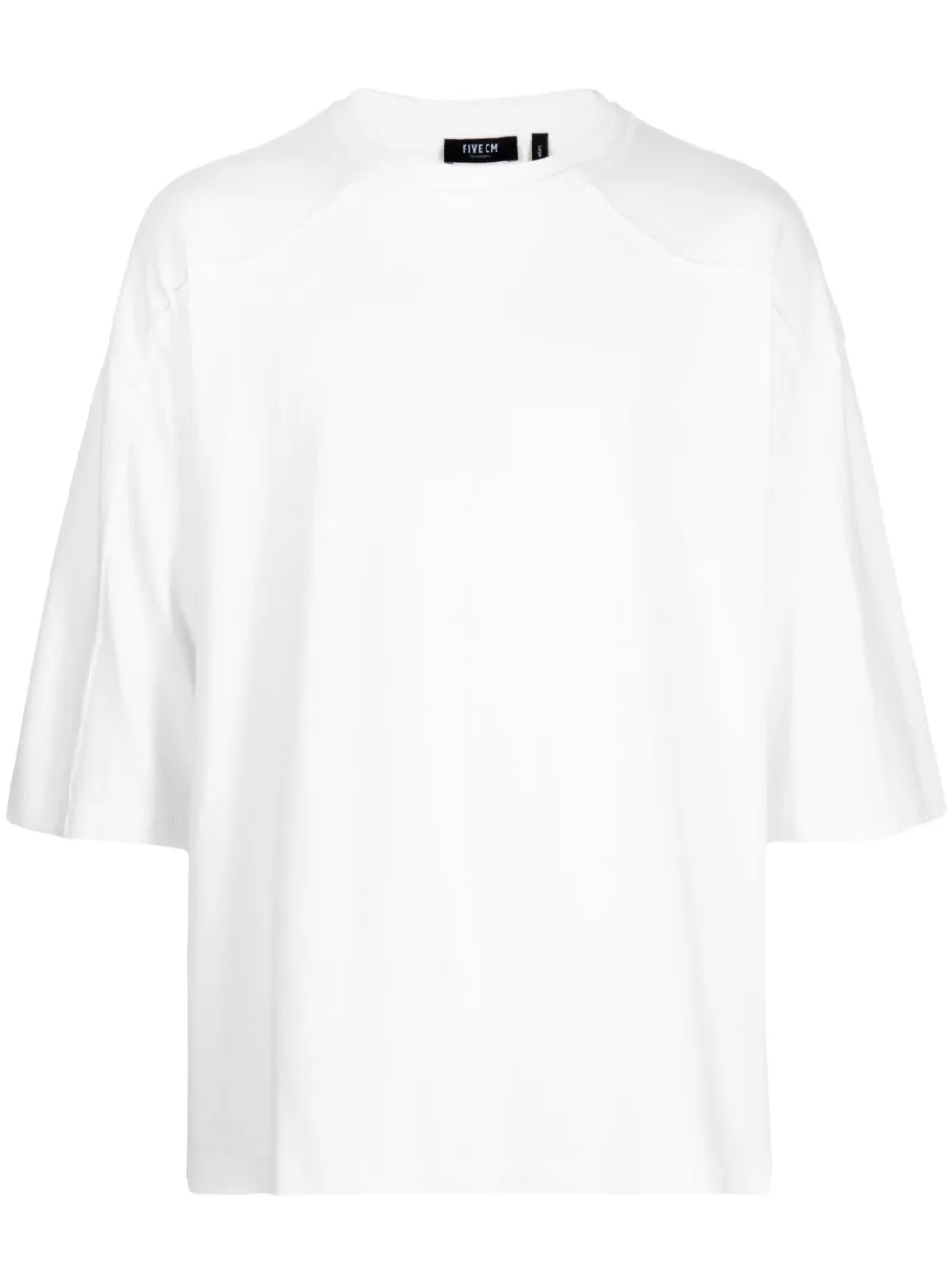 Five Cm Double-layer Cotton T-shirt In White
