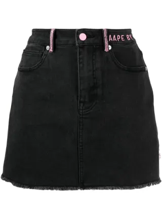 AAPE BY *A BATHING APE® ロゴ デニムスカート | ブラック | FARFETCH JP