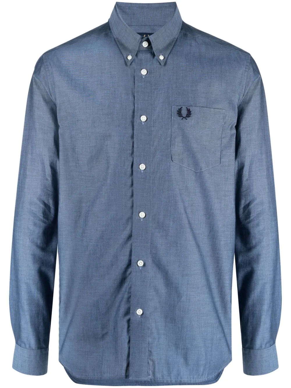 Fred Perry logo-embroidery cotton shirt