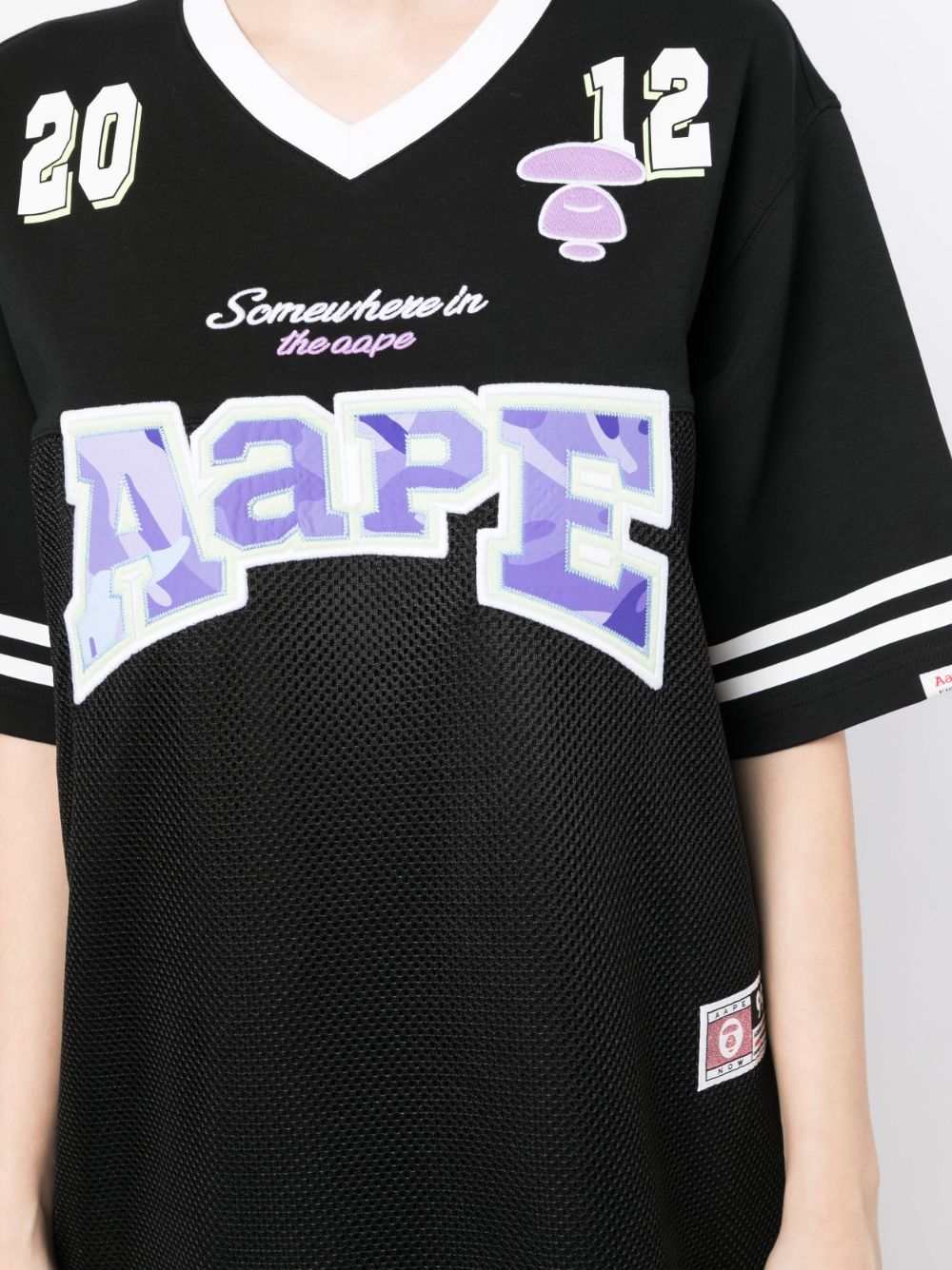 Shop Aape By A Bathing Ape Logo-patch Cotton T-shirt In Schwarz