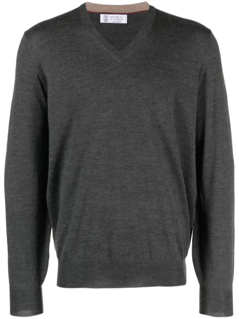 Brunello Cucinelli pull en maille fine à col v