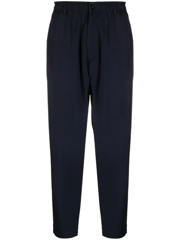 4SDESIGNS elasticated-waistband Tapered Trousers Blue FARFETCH PH
