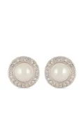 Christian Dior Pre-Owned 1970s pre-owned pearl-embellished clip-on earrings - Silver