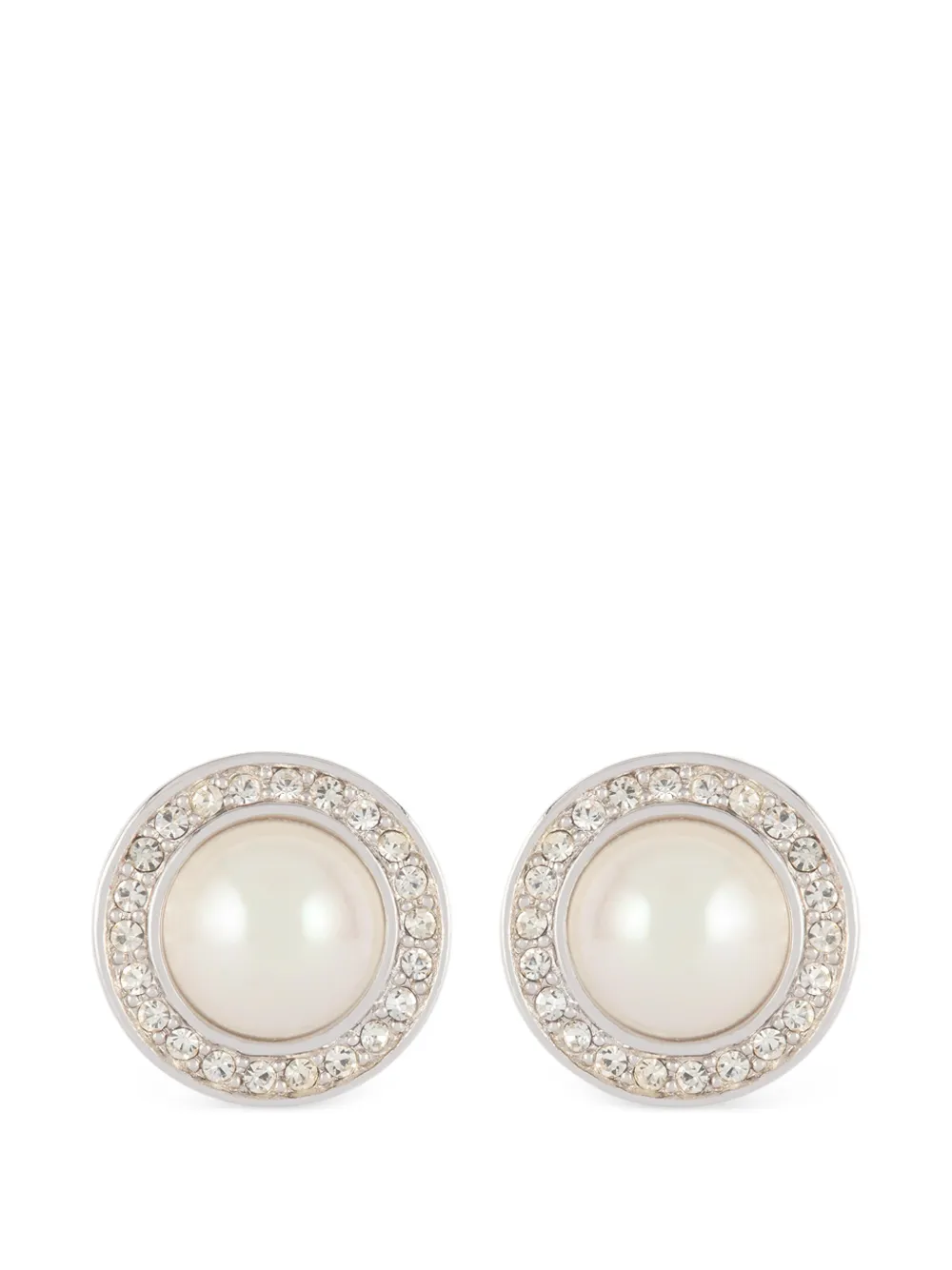 Christian Dior Pre-Owned boucles d'oreilles à ornements en cristal pre-owned (années 1970) - Argent Christian Dior Pre-Owned boucles d'oreilles à ornements en cristal pre-owned (années 1970) - Argent